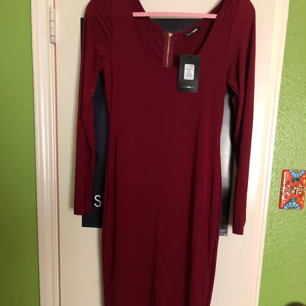 Burgundy Fashion Nova Dress